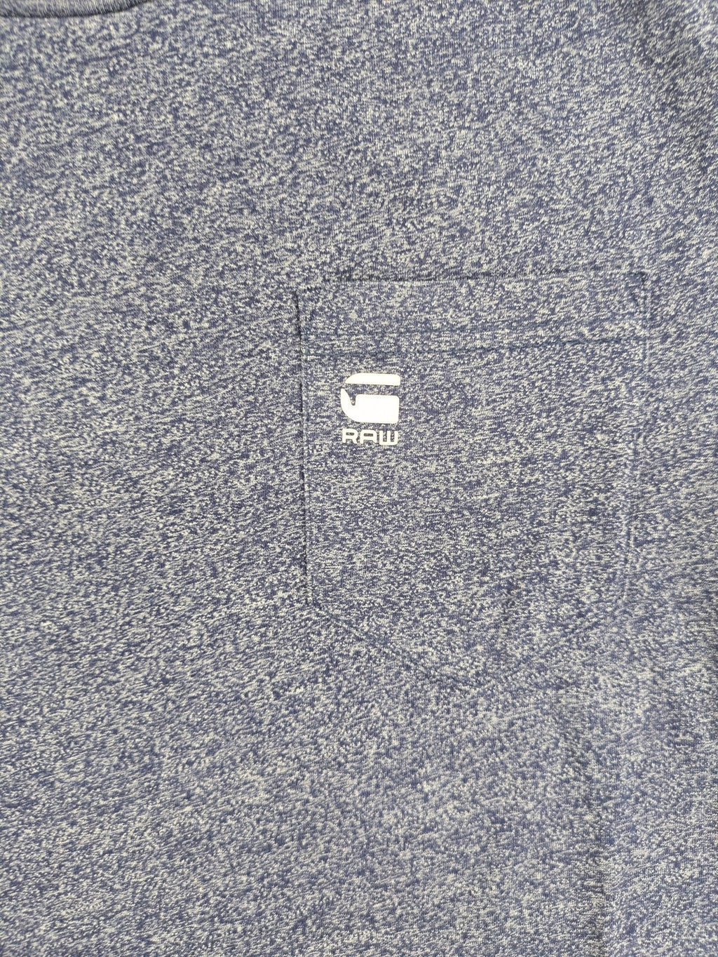G-Star Raw blue melange t-shirt with round neck and logo chest pocket.
