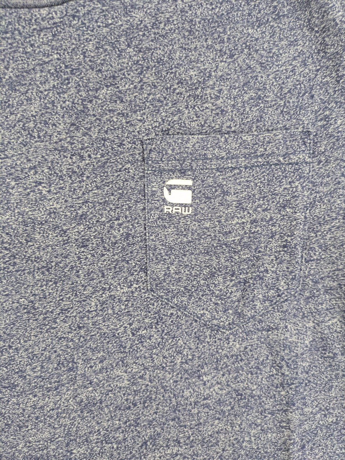 G-Star Raw blue melange t-shirt with round neck and logo chest pocket.