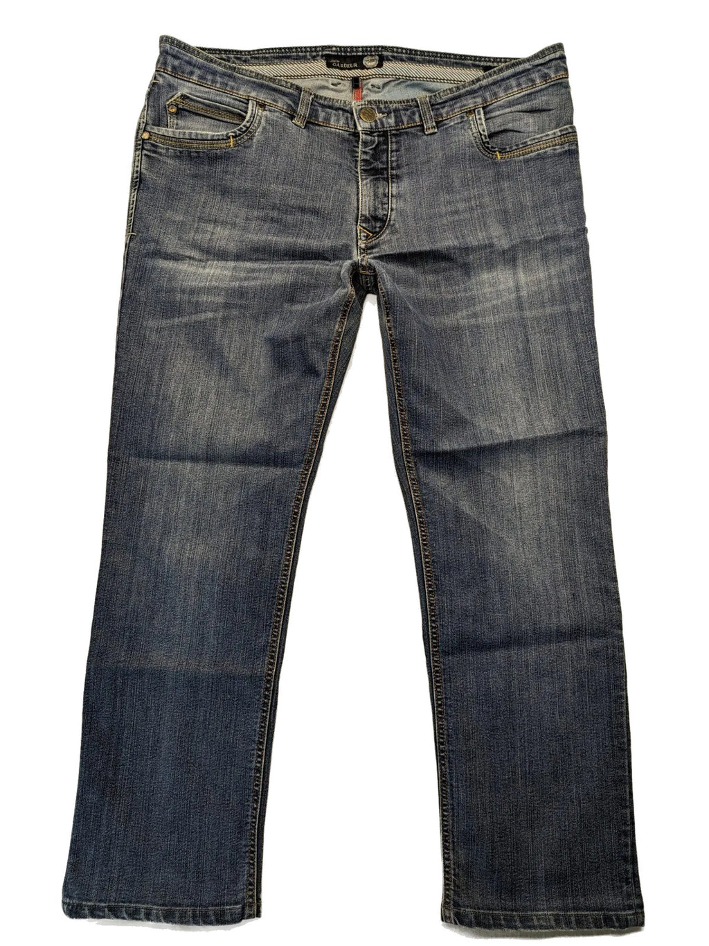Atelier Gardeur blue straight jeans with five-pocket design and Superflex technology.