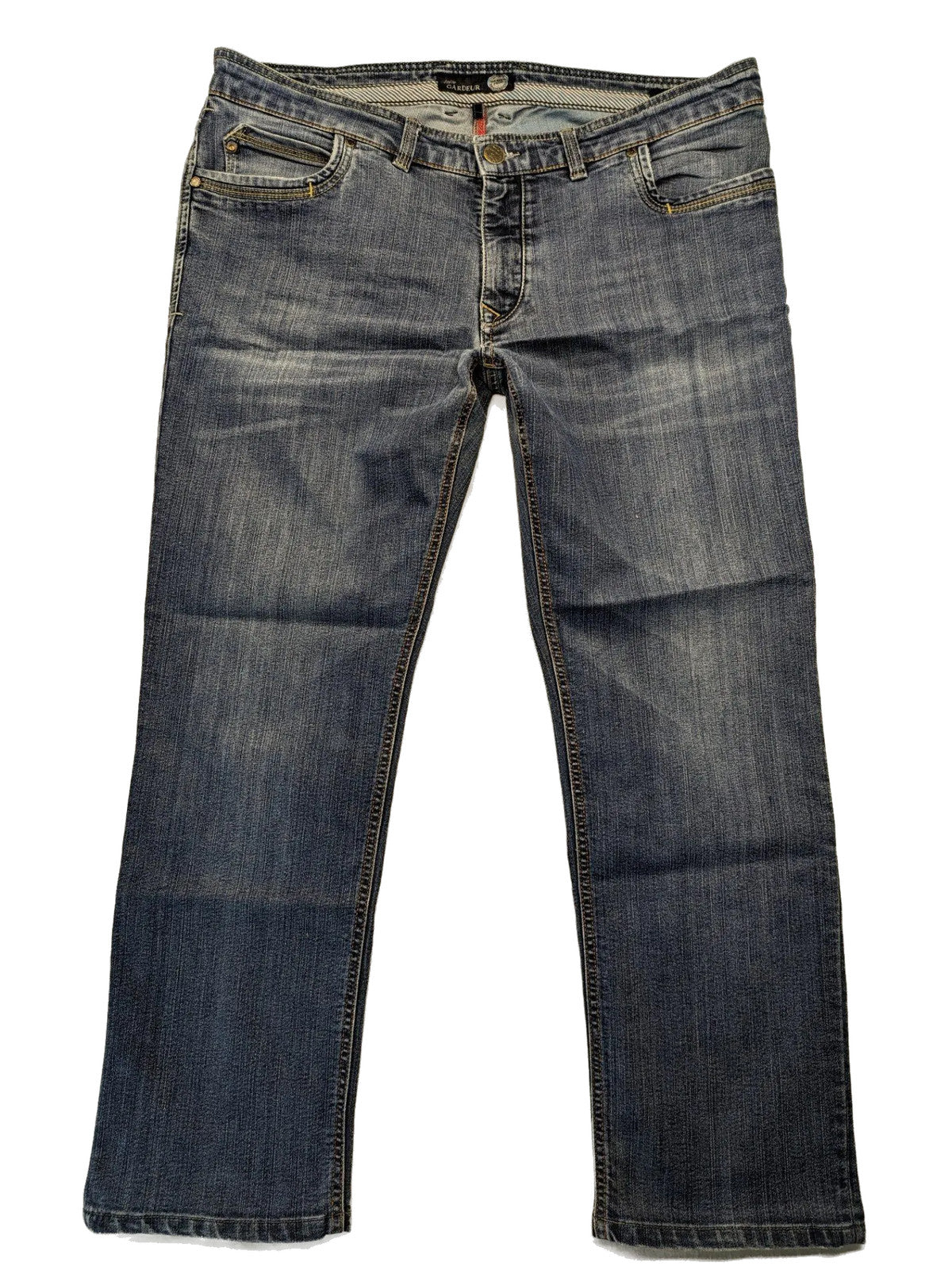 Atelier Gardeur blue straight jeans with five-pocket design and Superflex technology.