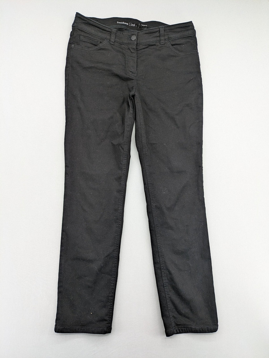 Gerry Weber black straight jeans Best4me Slim Fit 5-pocket design with logo patch.