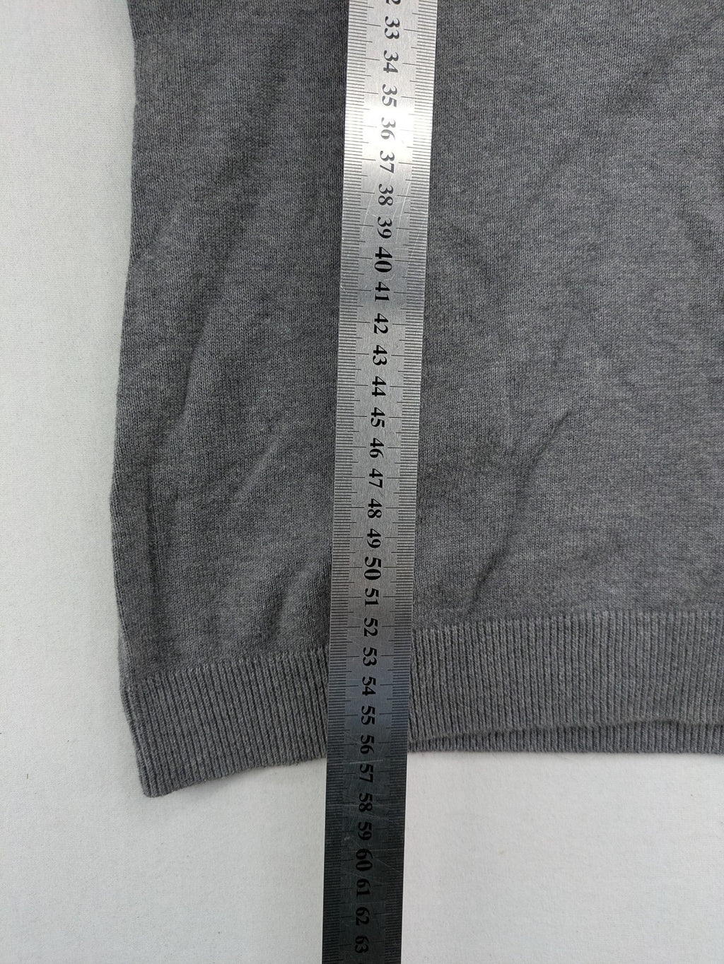 Esprit grey turtle neck jumper with V-neck, ribbed cuffs, 100% cotton.