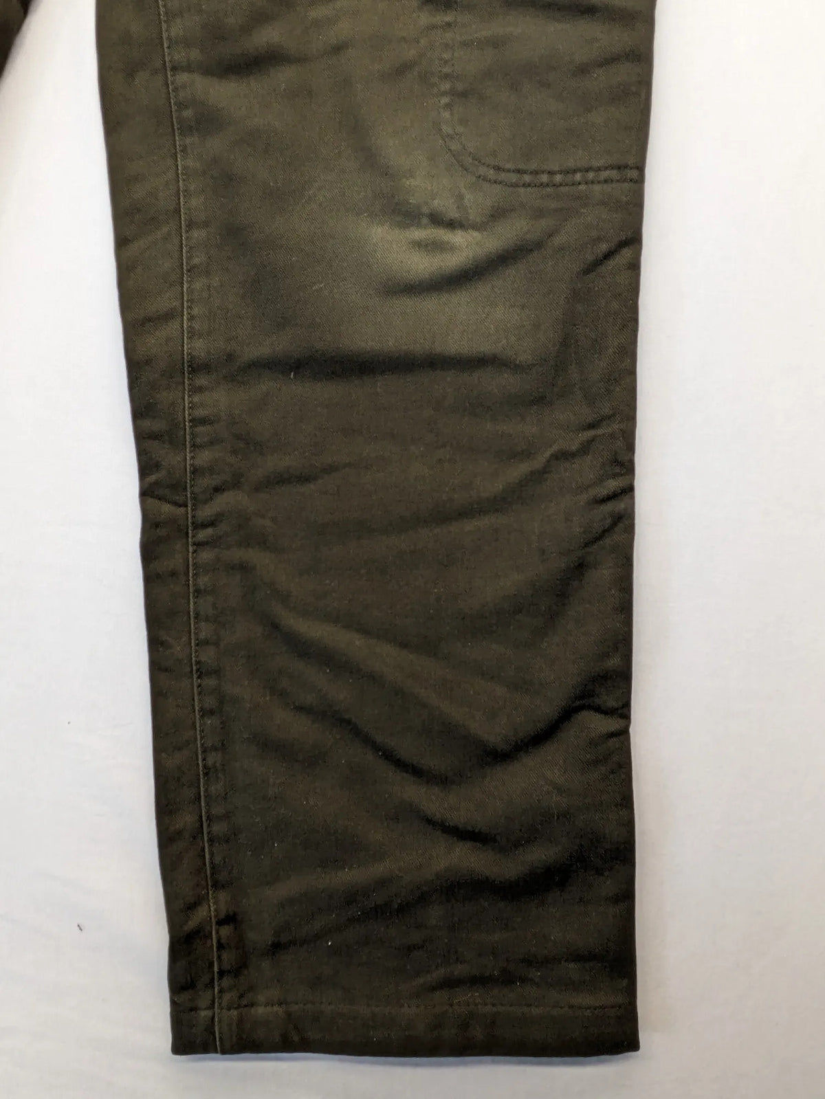Lands' End green cargo pants with plaid flannel lining and traditional fit design.
