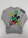 Disney turtle neck jumper multi with colorful Mickey Mouse graphic and "MR. MOUSE" sleeve text.