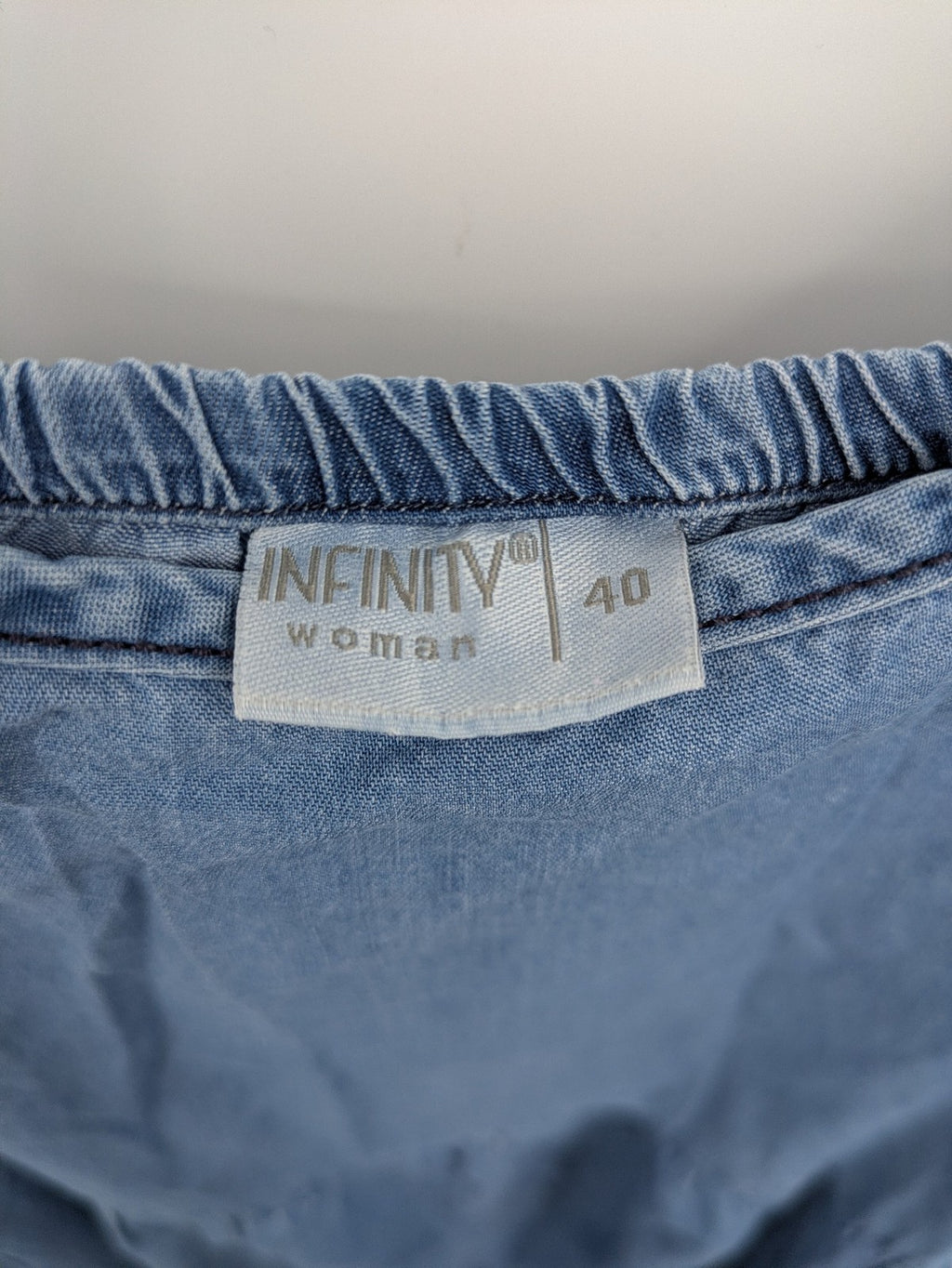 Infinity Woman blue maxi dress tiered design adjustable spaghetti straps soft lyocell material
