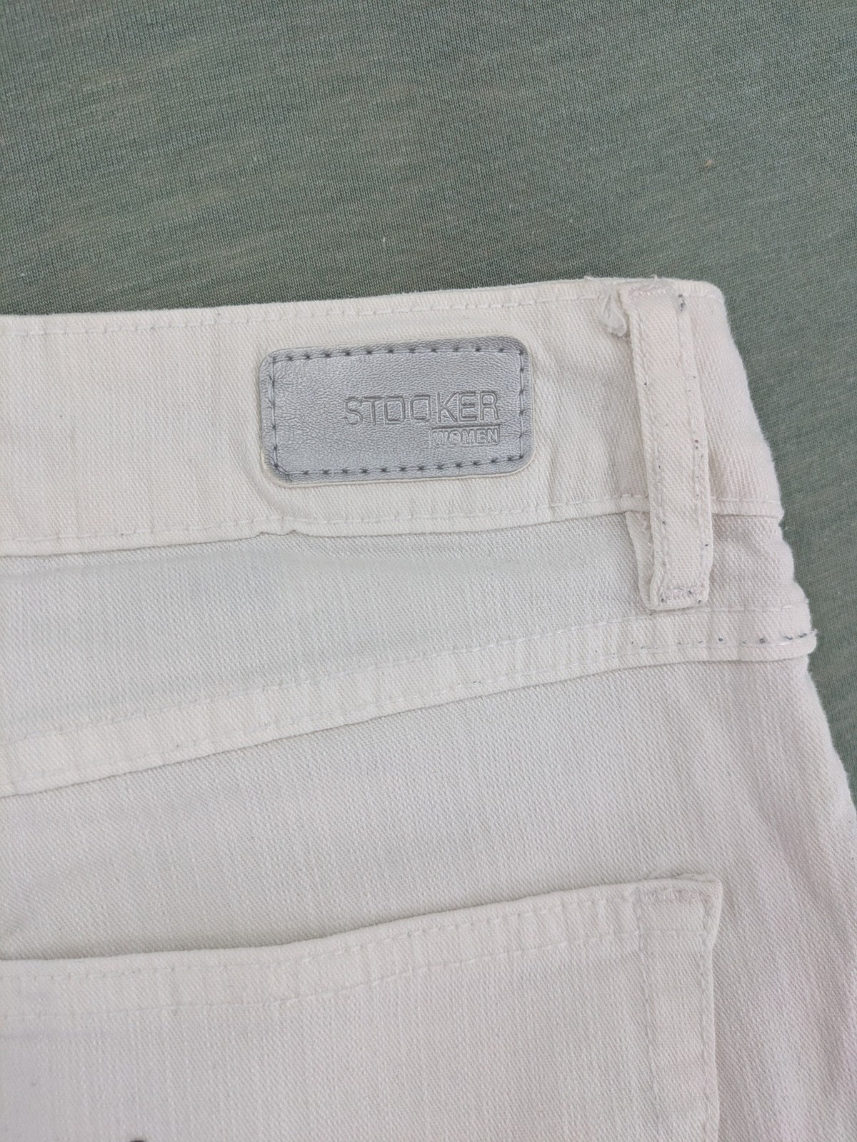 STOCKER white slim fit straight jeans classic 5-pocket design soft cotton blend