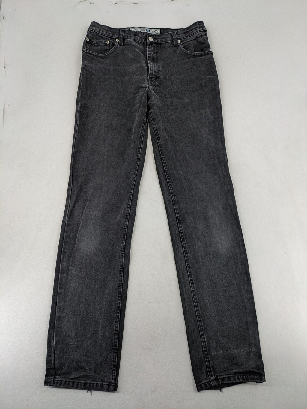 Ninety straight jeans faded black denim five-pocket design 100% cotton vintage style