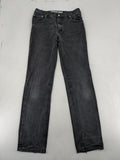 Ninety straight jeans faded black denim five-pocket design 100% cotton vintage style