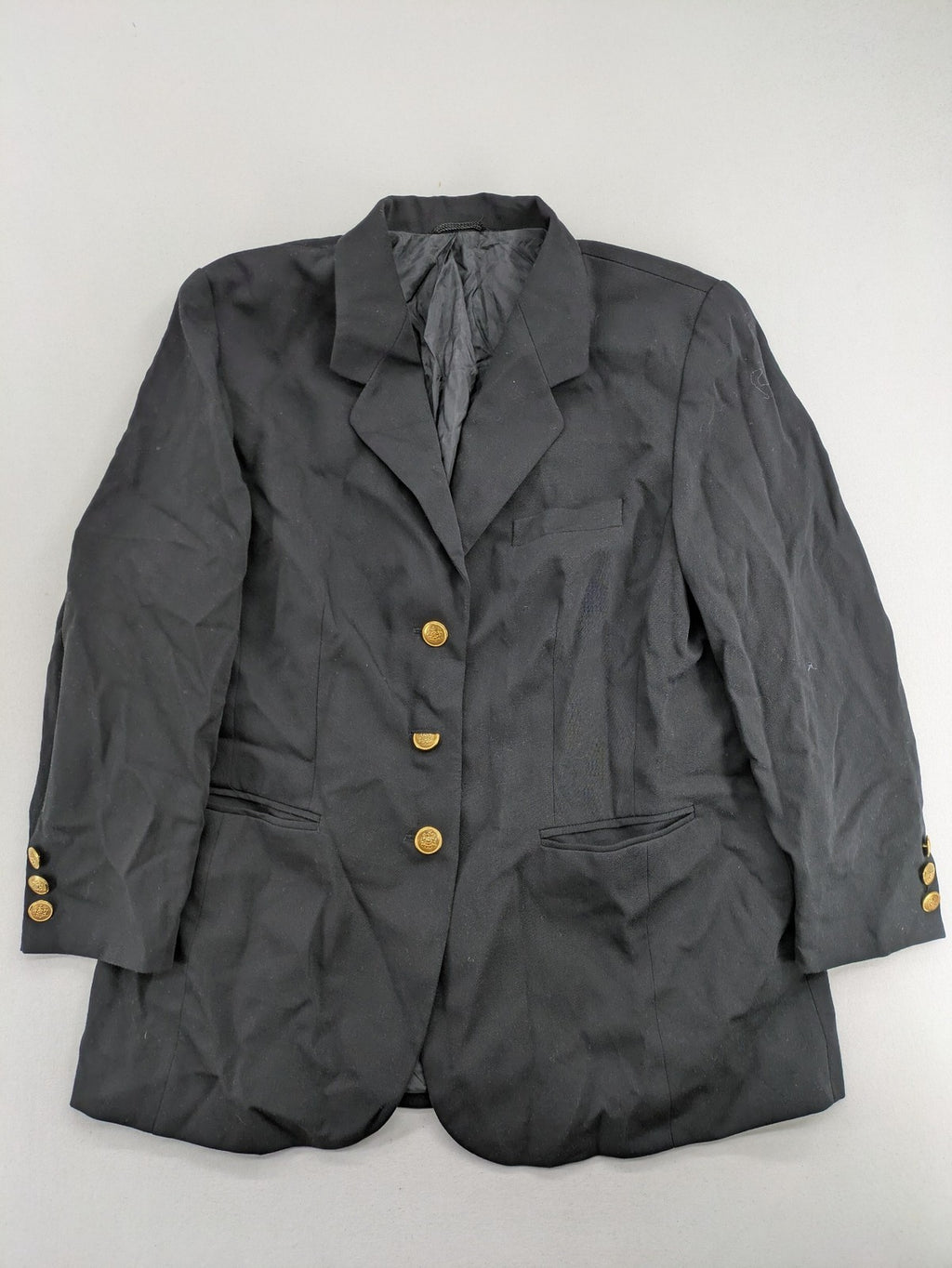 Pier Angelini black blazer classic style gold buttons tailored fit