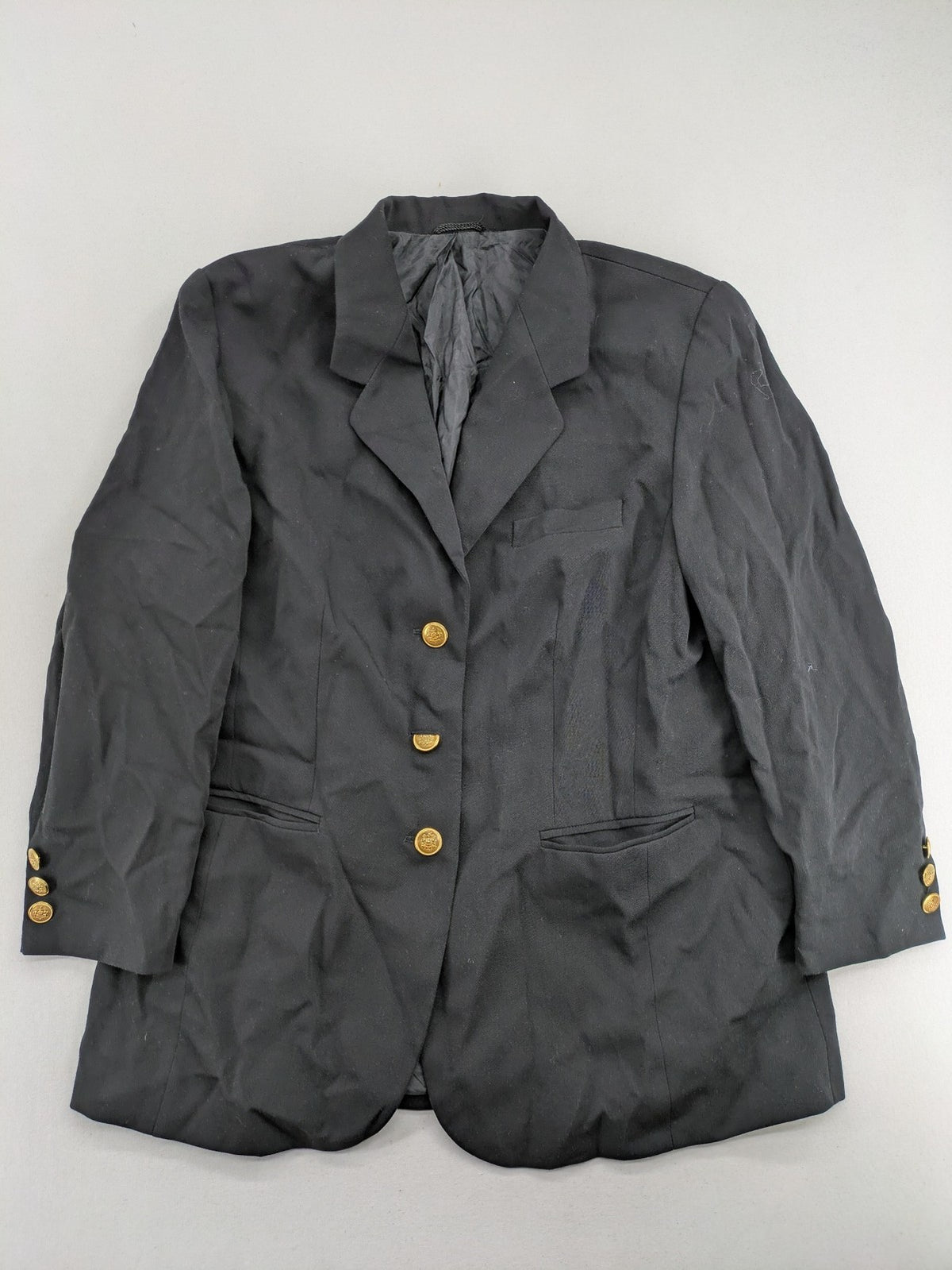 Pier Angelini black blazer classic style gold buttons tailored fit