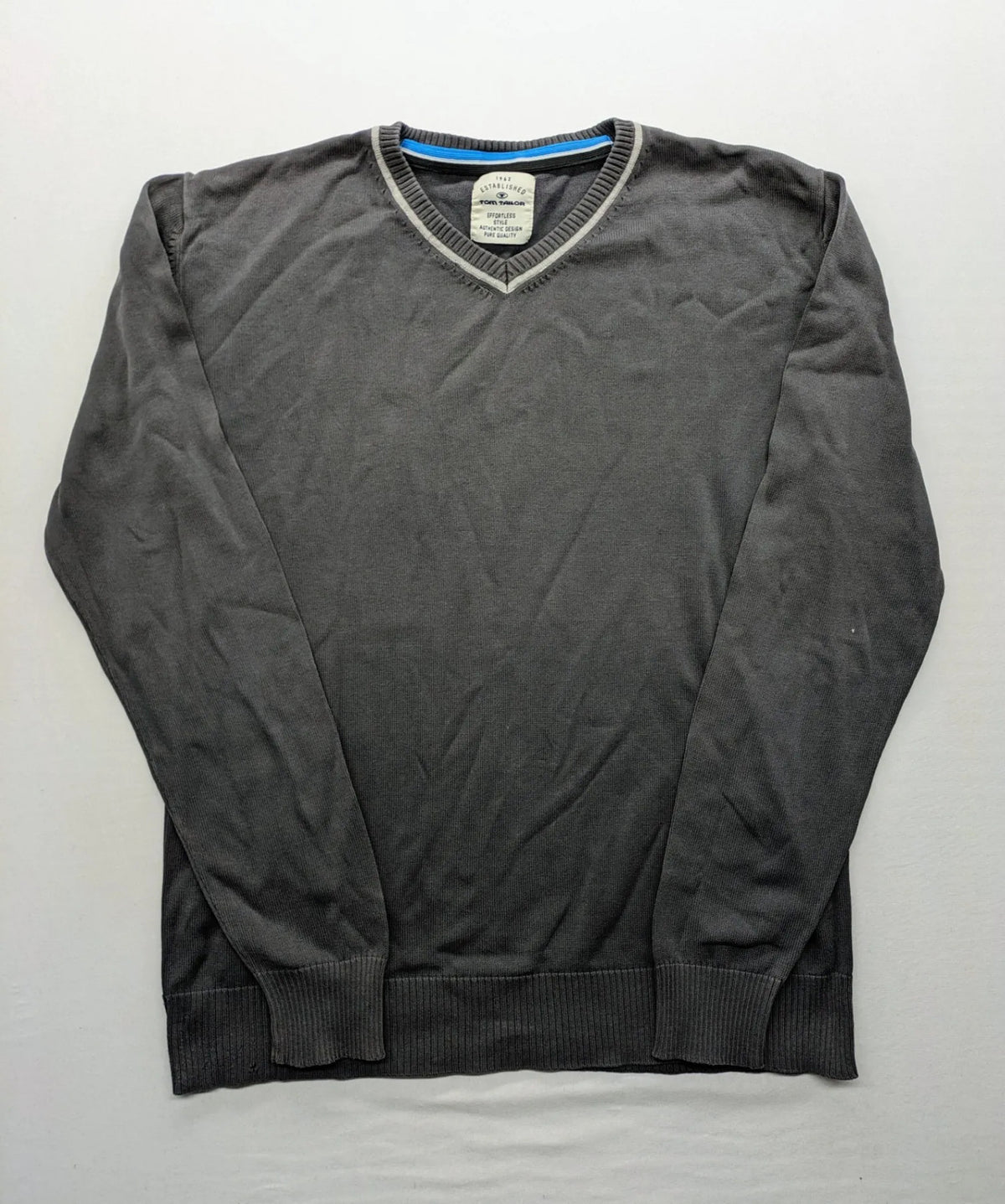 Tom Tailor grey turtle neck jumper with ribbed cuffs and stylish collar.