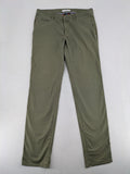 BRAX green chino pants flat-front design with zipper and buttoned back pockets.