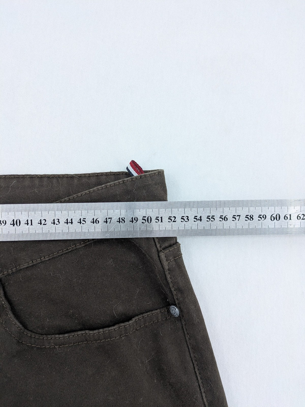 Paladino brown straight jeans five-pocket design stretch cotton fabric