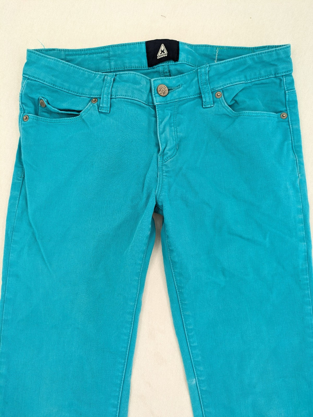 Gaastra blue-green skinny fit cord jeans with classic 5-pocket design.