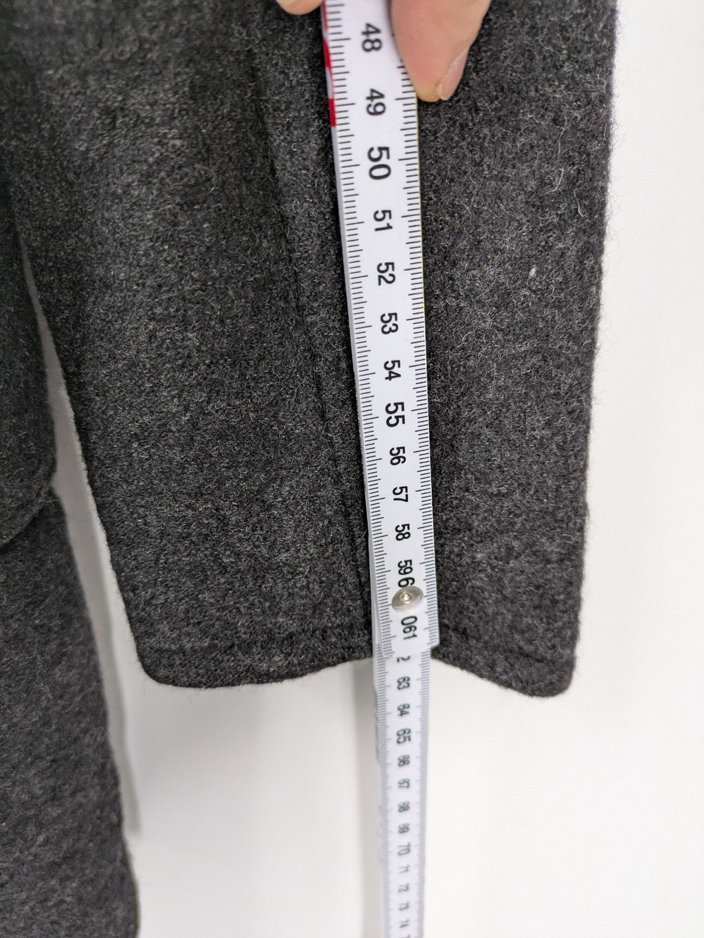 Mamalila grey coat 100% wool with hood and practical pockets, stylish design.