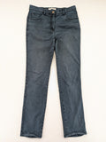 BRAX blue straight leg jeans with "Mary" fit, soft stretch fabric, and washed finish.