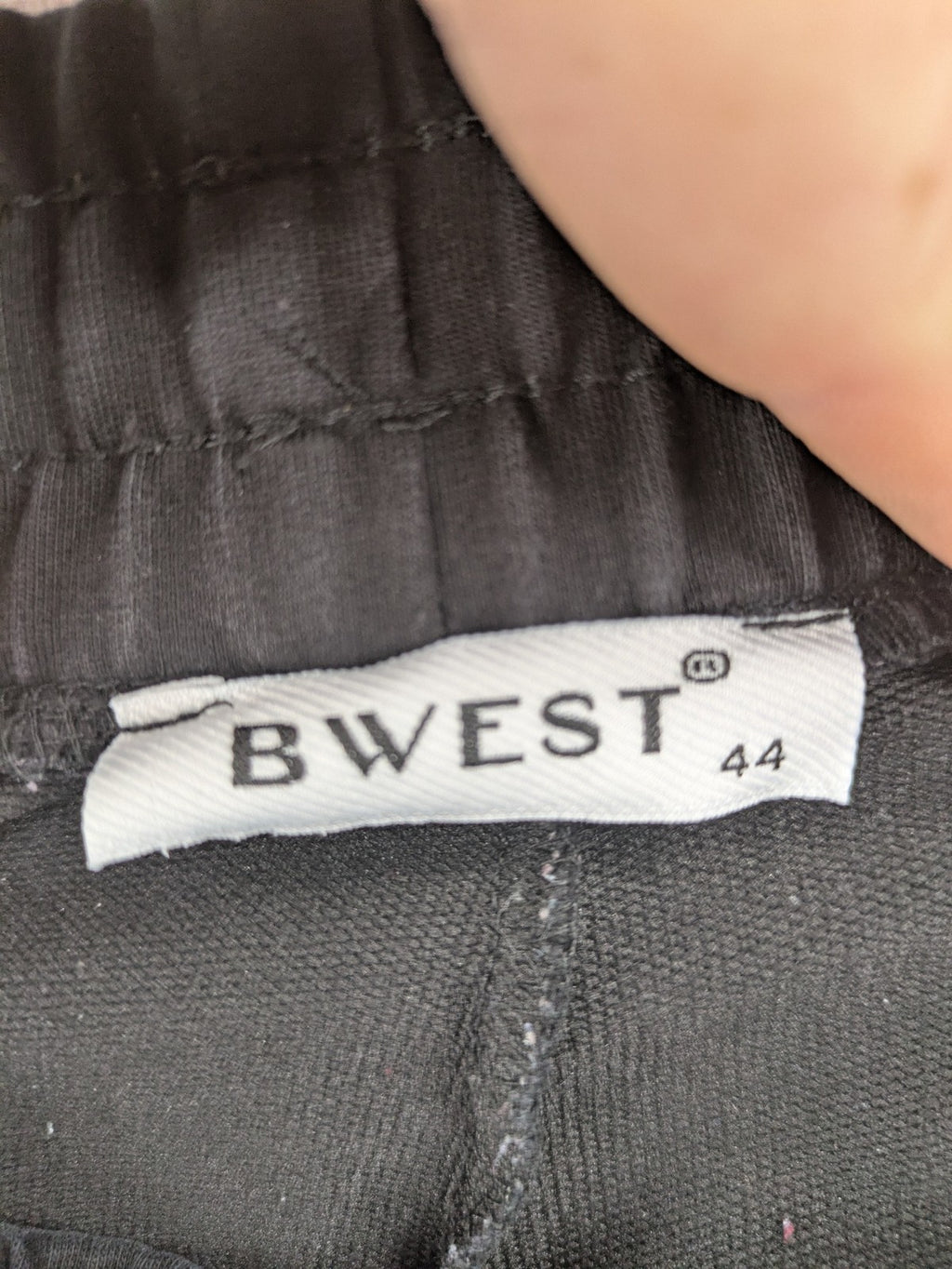 BWEST grey pants with elastic waistband and side pockets for comfort and functionality.