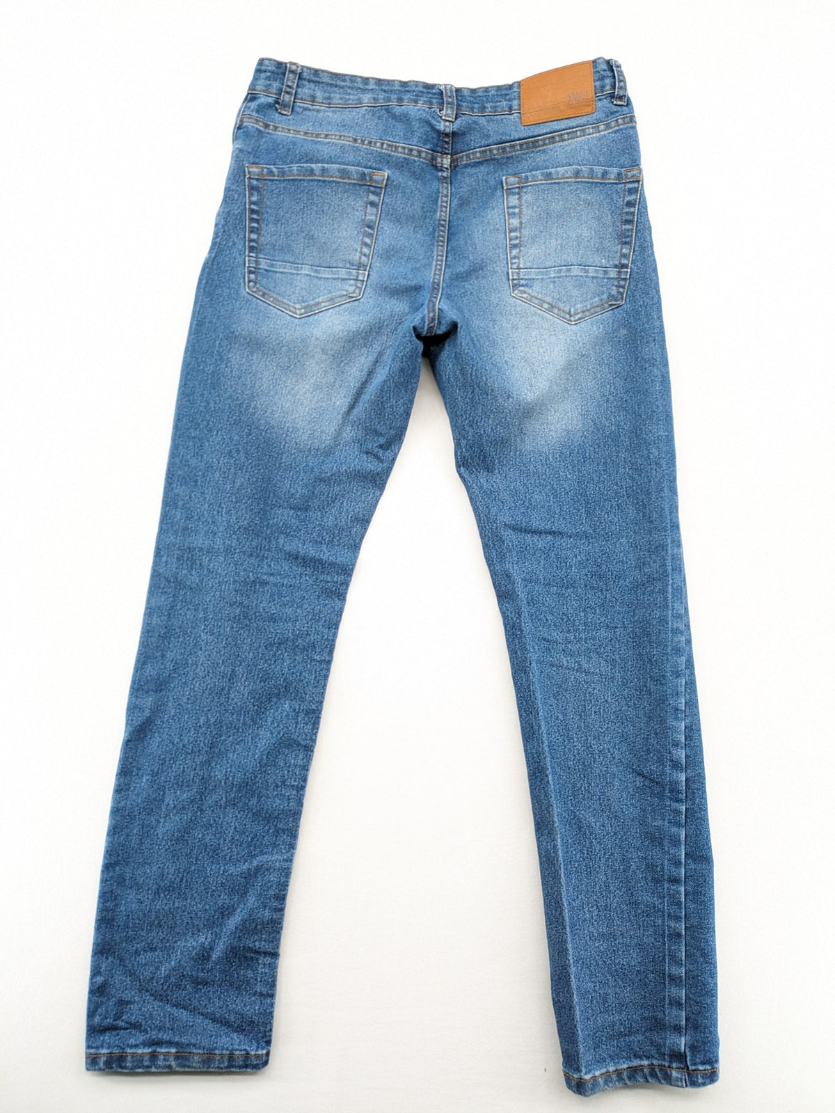 X-Mail blue straight jeans classic 5-pocket style with button closure and belt loops.