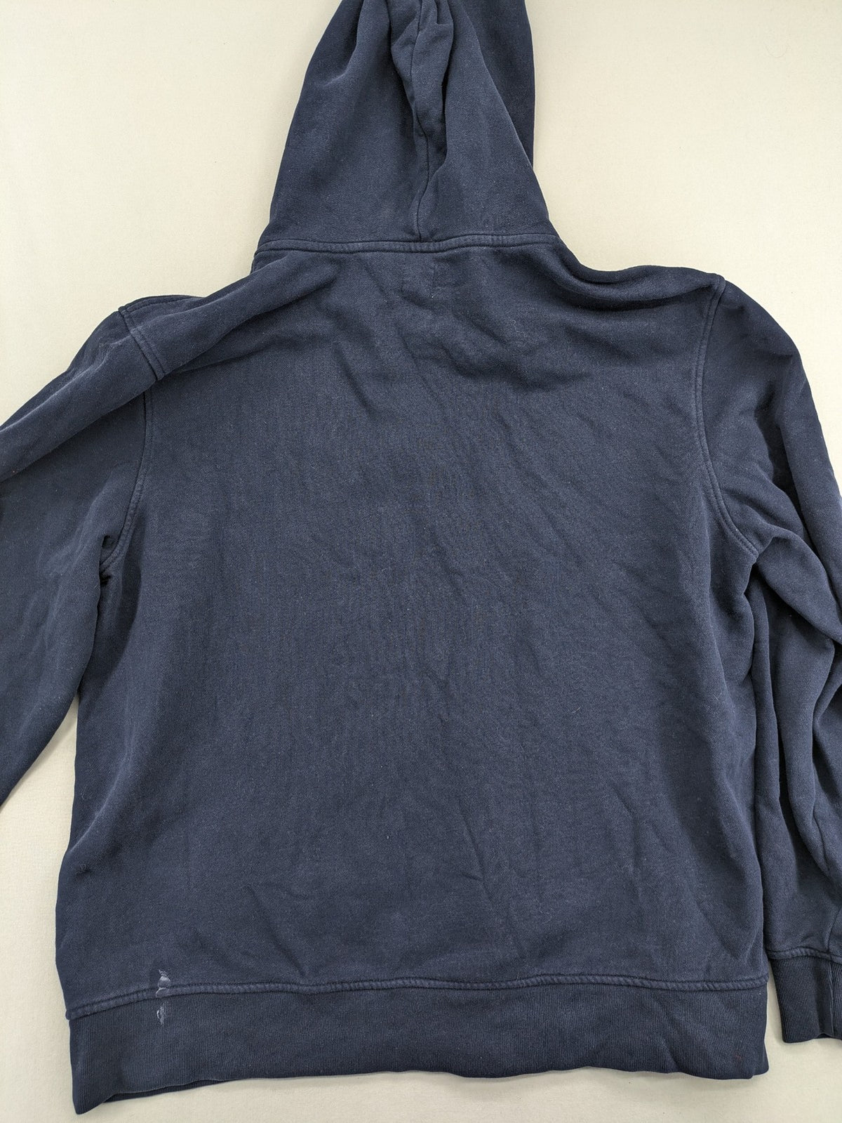 Gap zip-through hoodie navy blue with iconic logo and American flag graphic.
