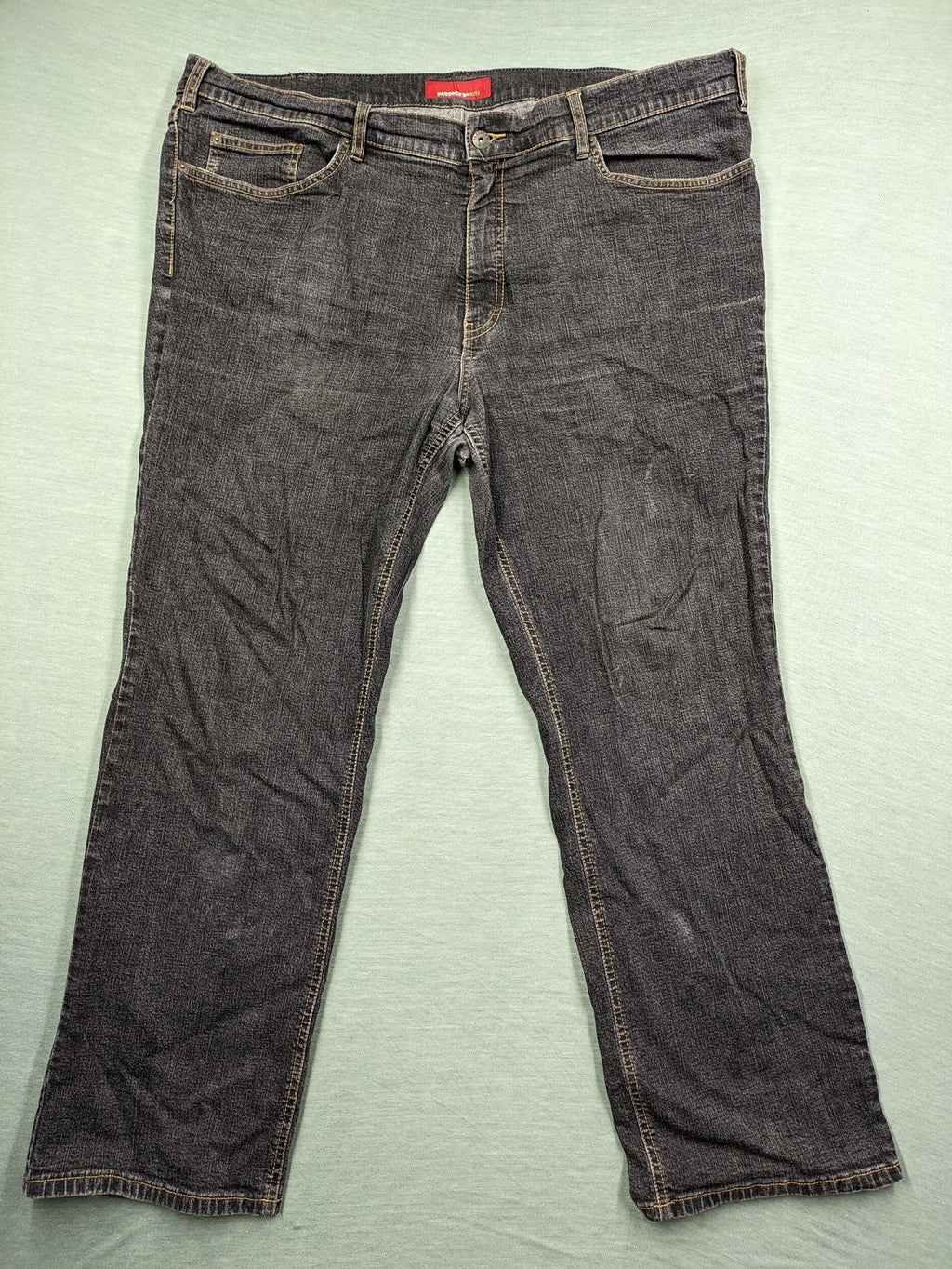 Paddock's straight jeans dark wash grey cotton-stretch denim with classic straight leg design.