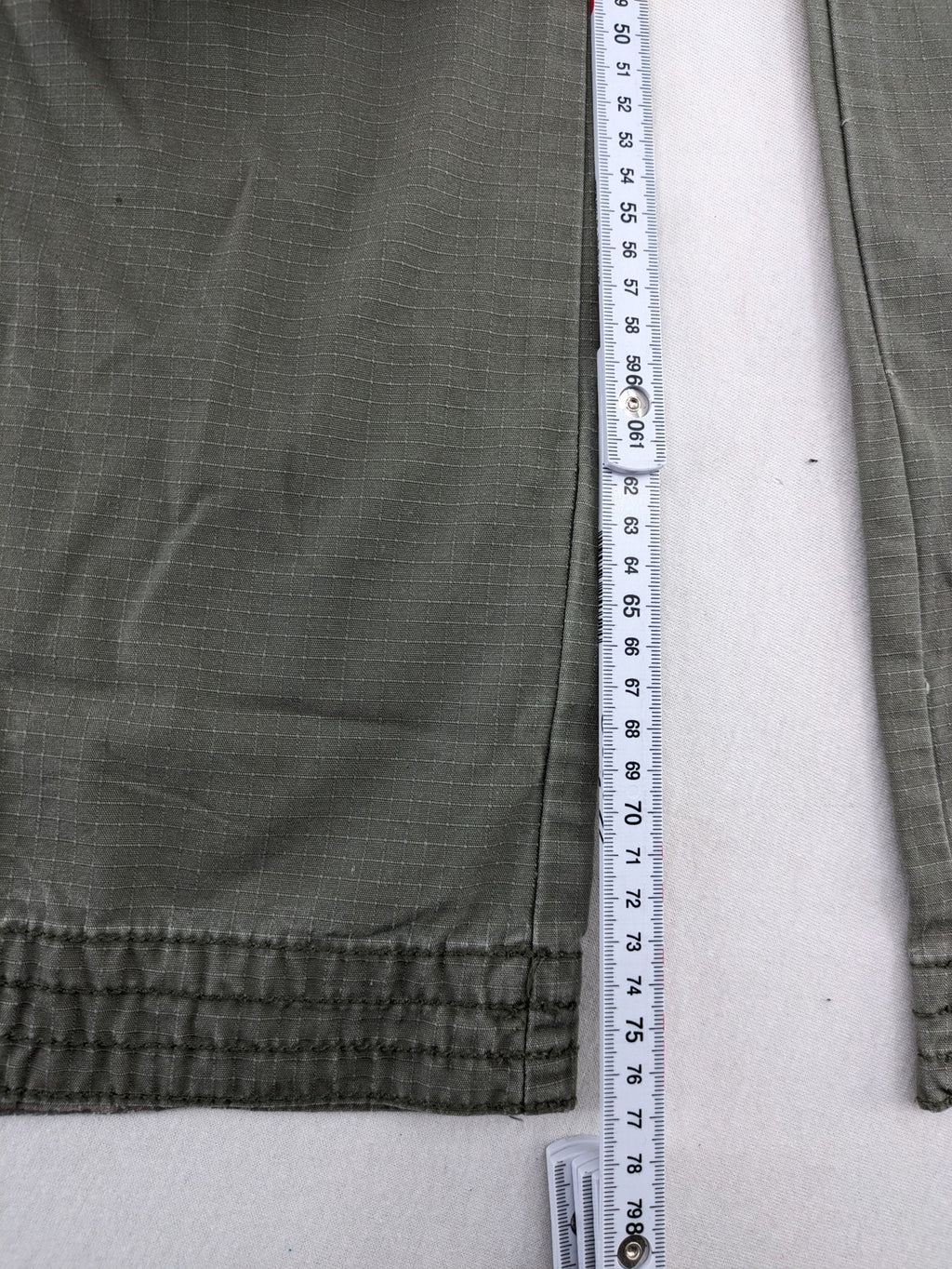 edc by Esprit khaki cargo pants ripstop fabric with multiple pockets and button fly