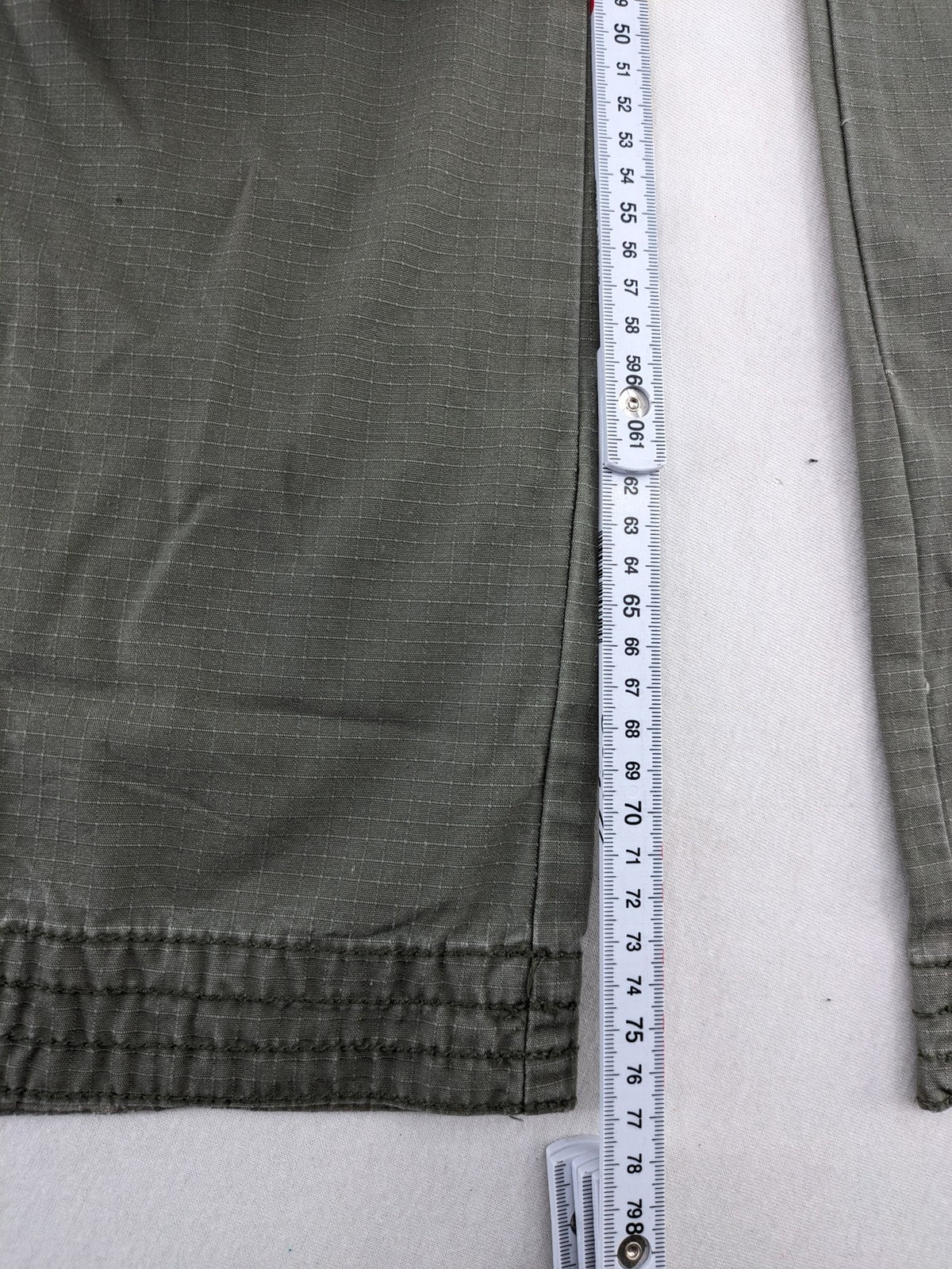 edc by Esprit khaki cargo pants ripstop fabric with multiple pockets and button fly