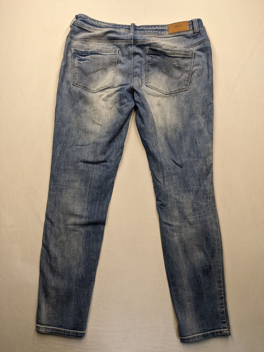 ONLY straight jeans orange pink distressed look with classic 5-pocket design and zipper.