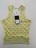 Adidas tank top green yellow geometric pattern V-neck Climalite technology