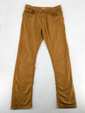 Bershka brown straight jeans slim fit classic 5-pocket design with prominent stitching.