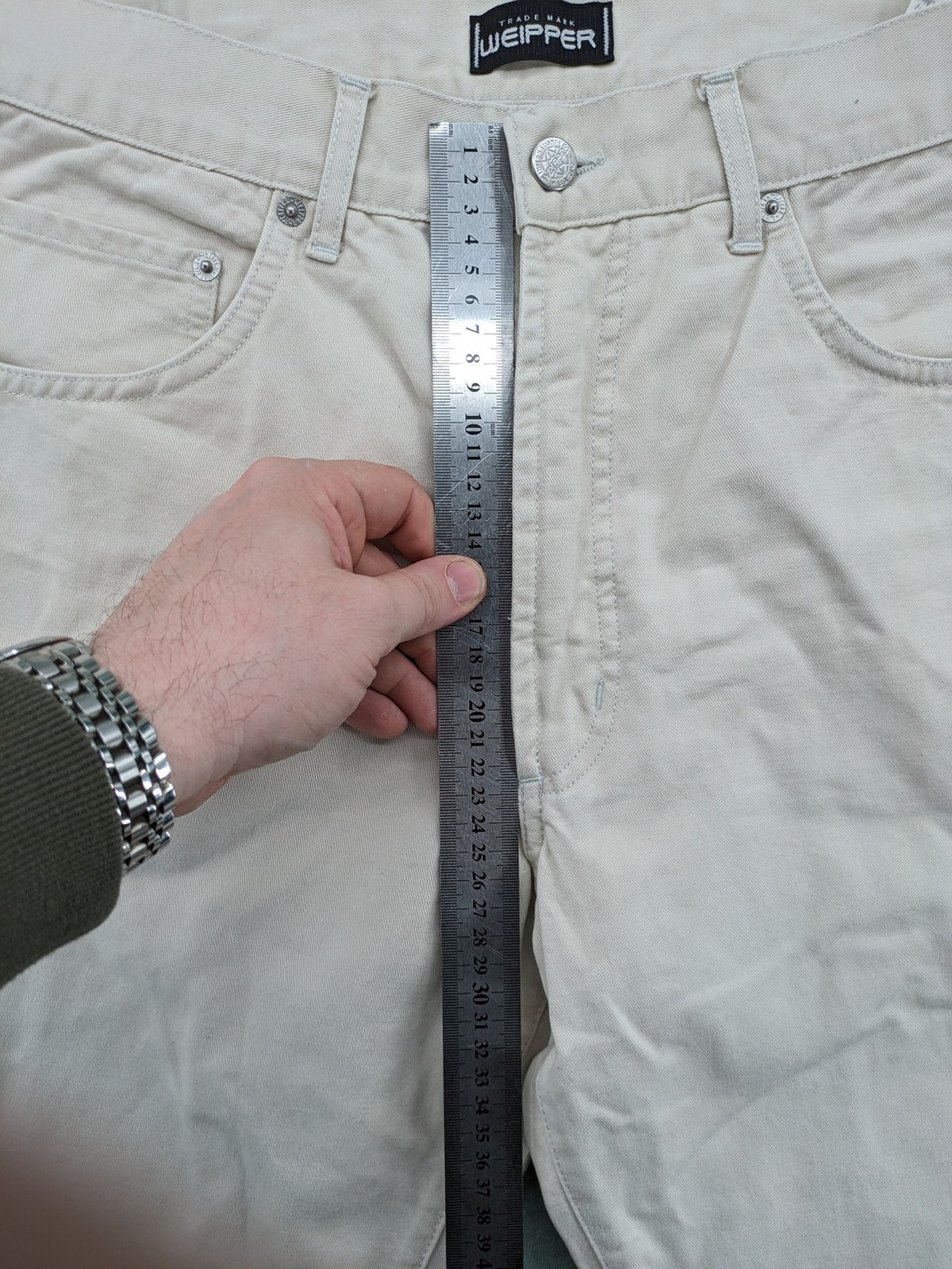 Weippler beige straight leg jeans W36 L30 100% cotton classic design
