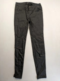 Rinascimento black straight jeans faux leather look skinny fit with glossy finish