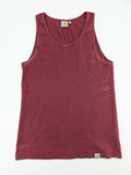 Carhartt burgundy tank top 100% cotton with iconic logo patch at hem.