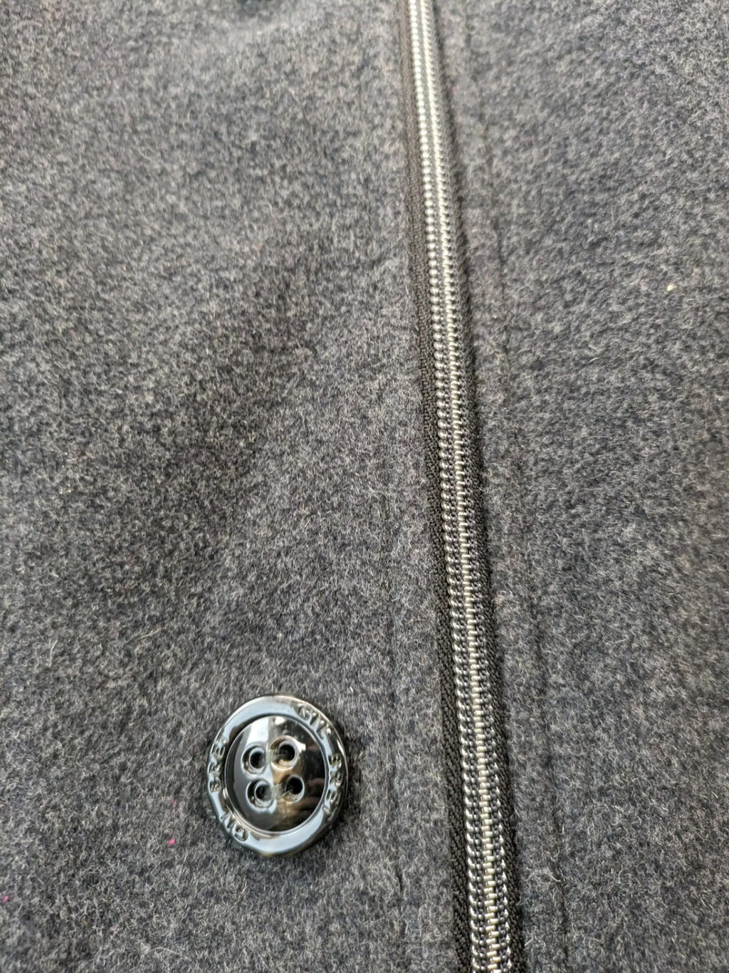 Gil Bret grey coat cashmere blend asymmetrical zipper two zip pockets