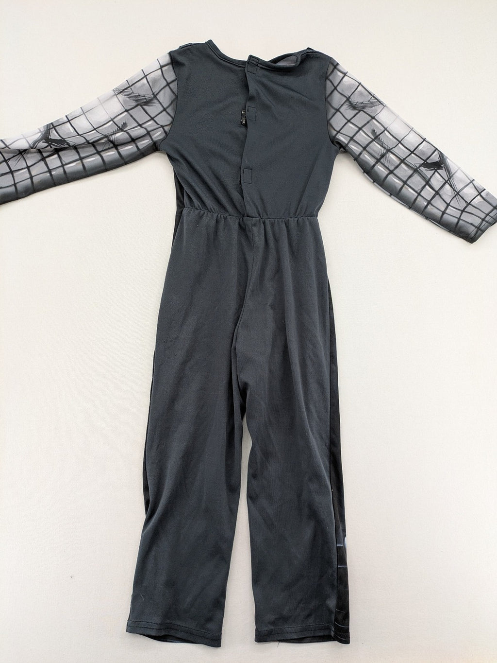 Marvel Avengers boys' costume black blue grey jumpsuit with Thor design and logo.