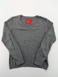 Esprit grey turtle neck jumper with V-neck, ribbed cuffs, 100% cotton.