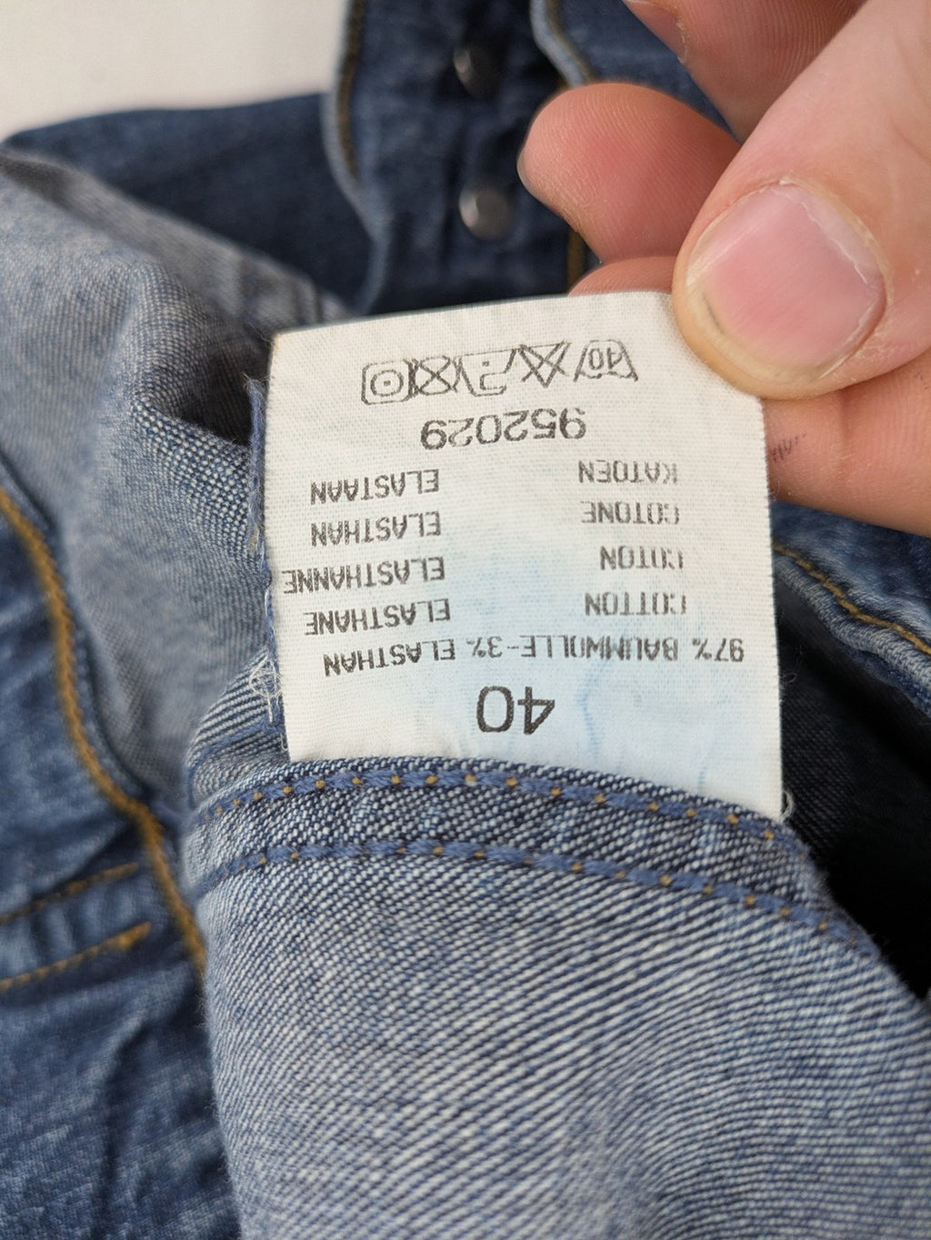 Best Connections cream denim jacket classic design with button placket and two chest pockets.