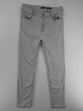 Laura Torelli grey straight jeans with classic 5-pocket design and slim fit silhouette.