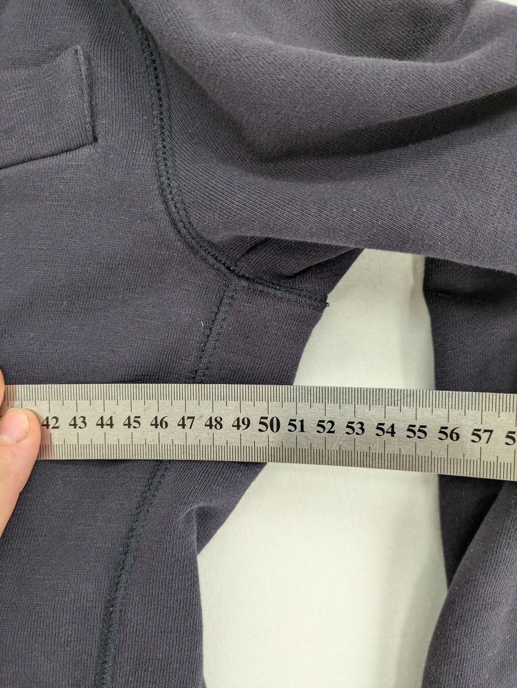 Marc O'Polo grey sweatblazer jacket, structured organic cotton, elbow patches, striped inner lining.