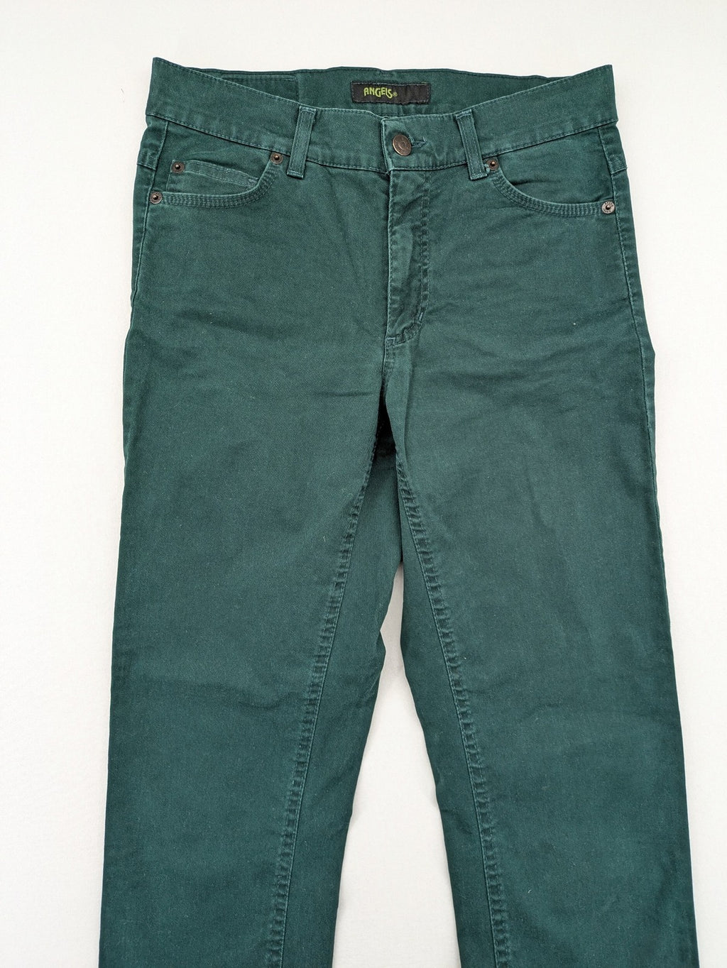 Angels green straight jeans, 5-pocket style, made from cotton blend with stretch.