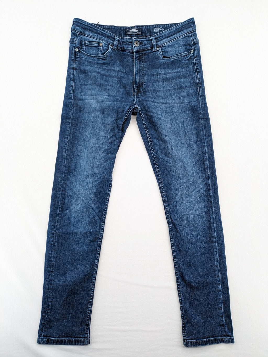 Clockhouse blue skinny fit jeans with stretch material and subtle logo detail.