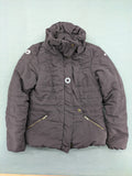 Vero Moda grey quilted jacket with high funnel neck and zippered pockets.