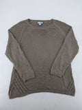 Dressin brown knit jumper with decorative open-knit details and comfortable fit.