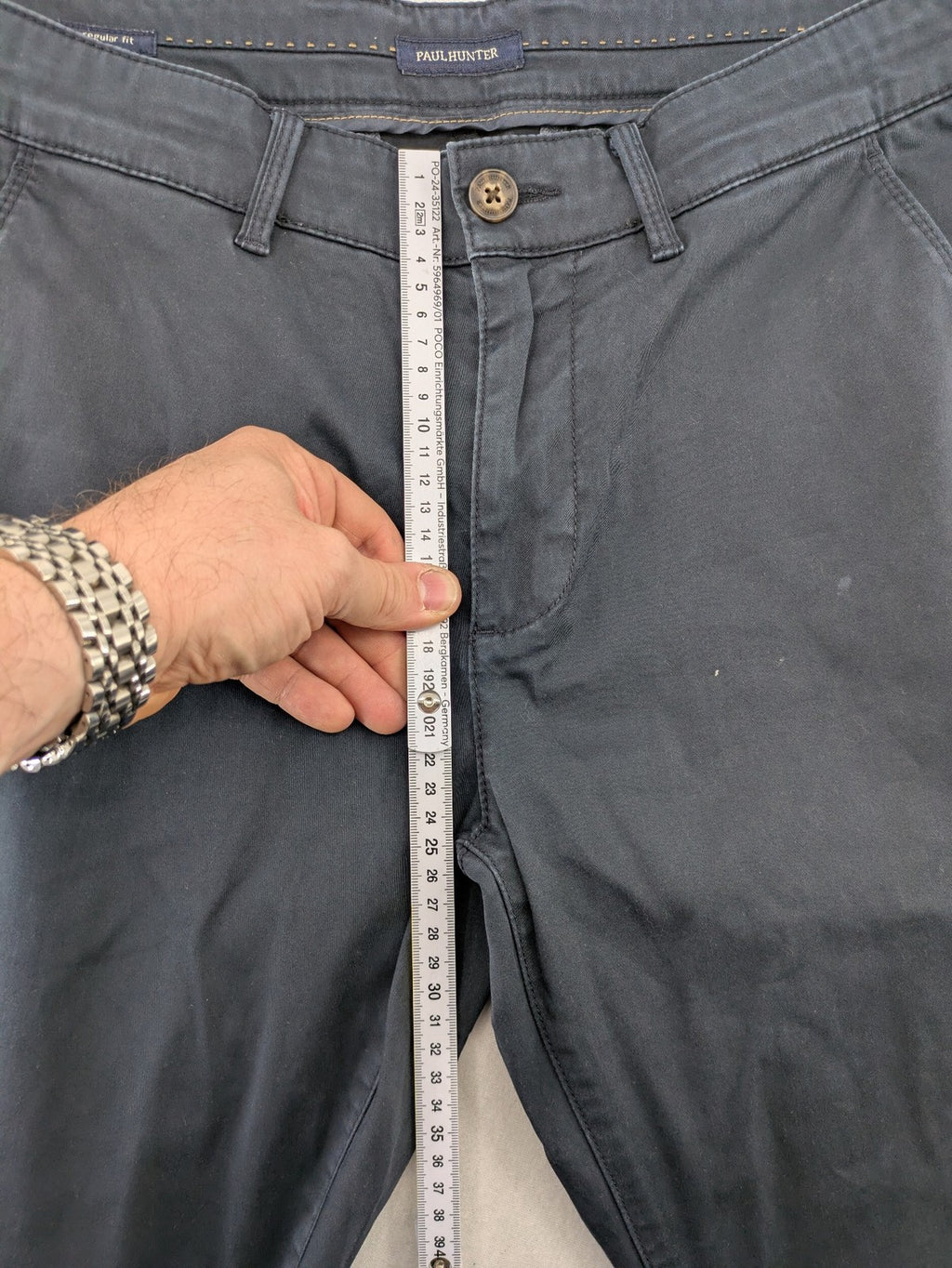 Paul Hunter navy chino pants Oscar model, regular fit, lightweight stretch material.