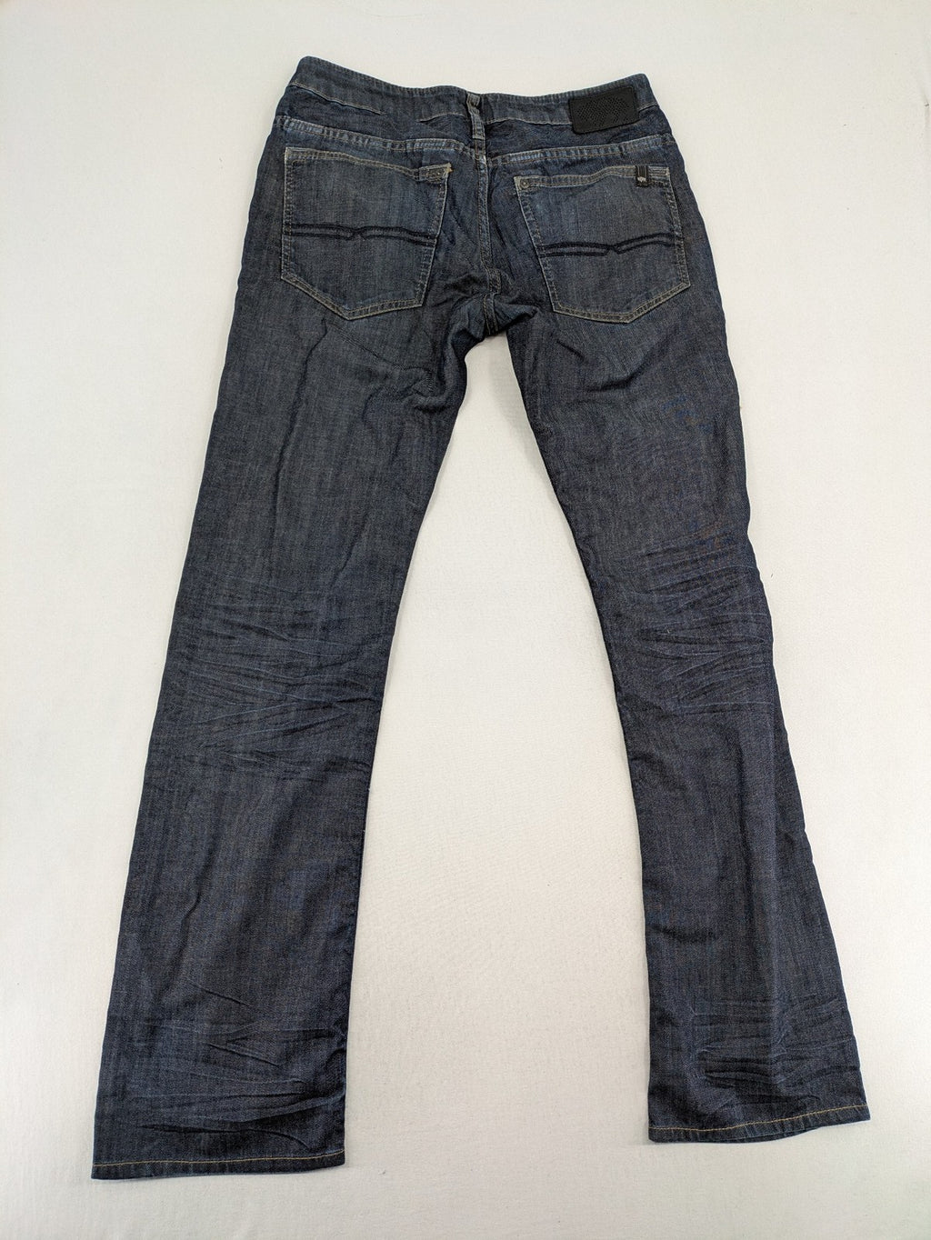 Buffalo David Bitton blue straight jeans dark wash denim five-pocket design