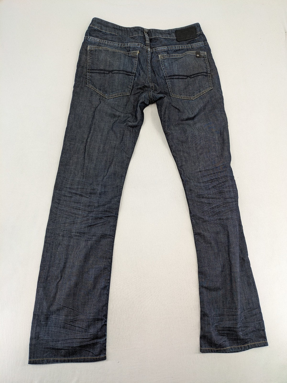 Buffalo David Bitton blue straight jeans dark wash denim five-pocket design