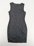 Amisu grey bodycon dress with jacquard pattern and sleeveless design.