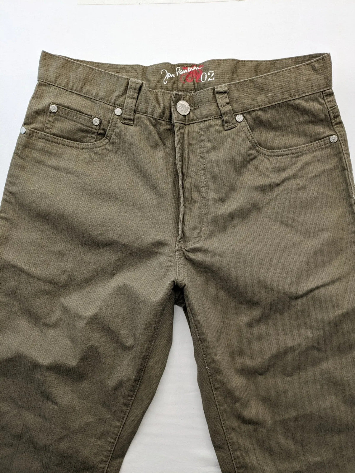 Jan Paulsen khaki straight jeans classic 5-pocket style cotton stretch material