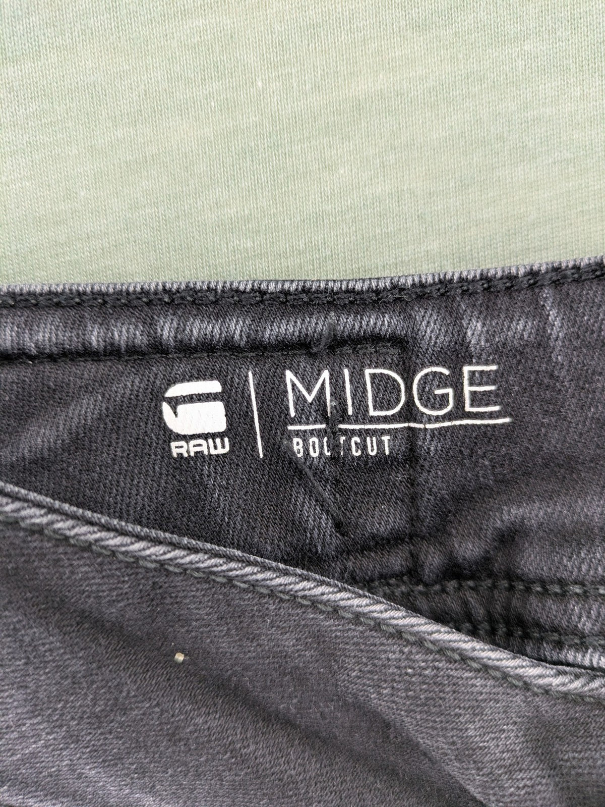 G-Star Raw grey straight jeans with 5-pocket design and logo detailing.
