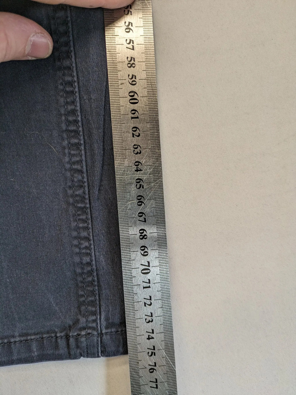 Kariban chino pants washed black cotton blend with front and back pockets.