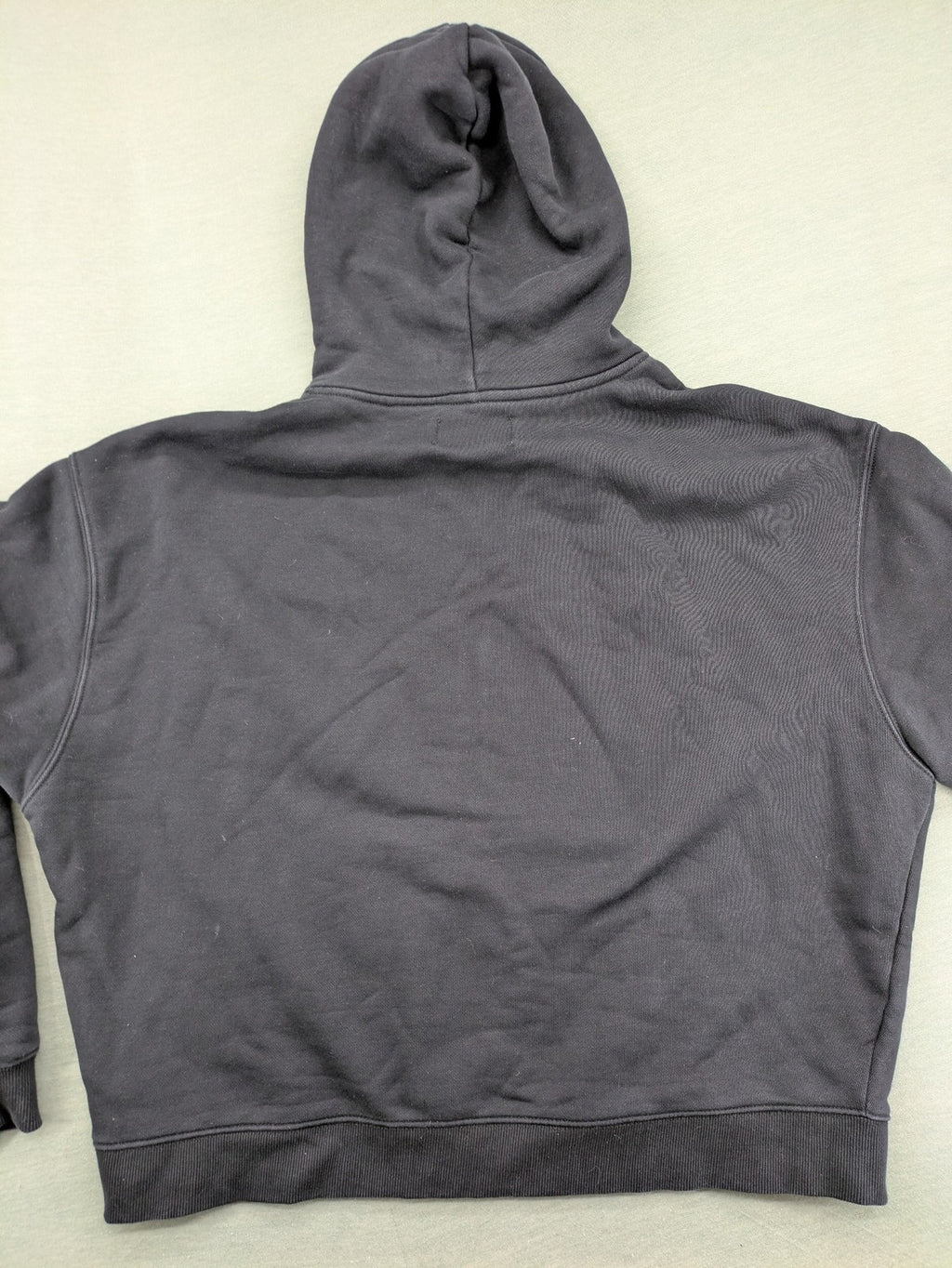 Lowlights Studios grey hoodie with embroidered logo and kangaroo pocket, 100% cotton.